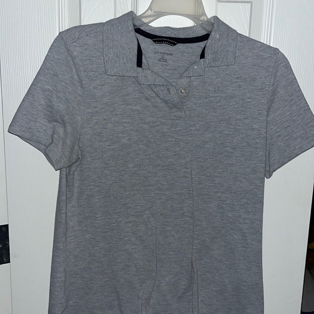 Grey Lands End Women's Polo (Small)